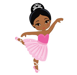 Vector illustration of cute little ballerina.