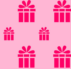 Pink gift pattern on a light pink background