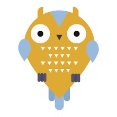 Owl wild bird cartoon vector.