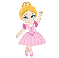 Vector illustration of cute little ballerina.