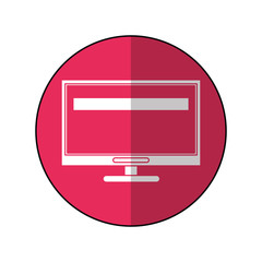 computer screen tool repair support pink circle shadow vector illustration eps 10