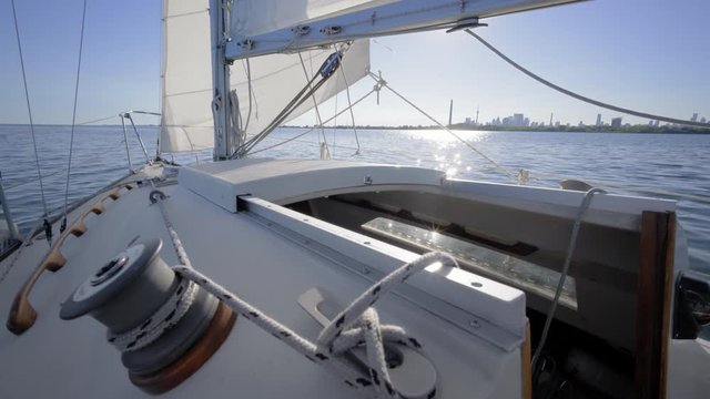 4k video summer of sailboats on the lake