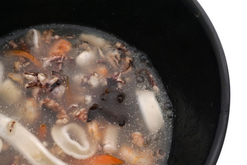 Chinese dish. Chinese food. Seafood soup