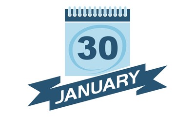 30 January Calendar with Ribbon