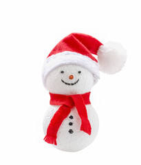 Christmas decoration - Cute Snowman with red scarf and red hat
