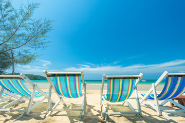 Chair beach for relaxation at the tropical beach