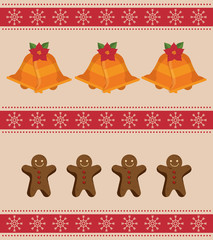 christmas bell decoration card vector illustration design