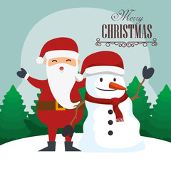 happy merry christmas santa claus character vector illustration design