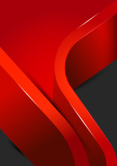 Abstract red brochure background with two 3D stripes