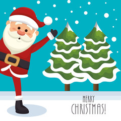 happy merry christmas santa claus character vector illustration design