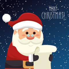 happy merry christmas santa claus character vector illustration design