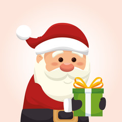 happy merry christmas santa claus character vector illustration design