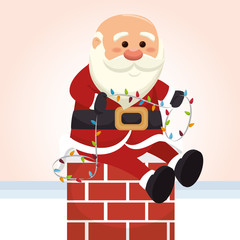 happy merry christmas santa claus character vector illustration design