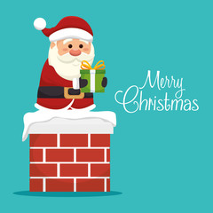 happy merry christmas santa claus character vector illustration design