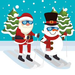 happy merry christmas santa claus character vector illustration design