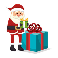 happy merry christmas santa claus character vector illustration design