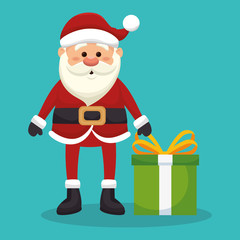 happy merry christmas santa claus character vector illustration design