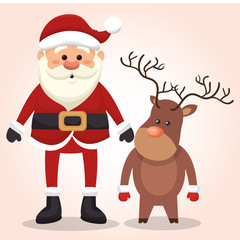 happy merry christmas santa claus character vector illustration design