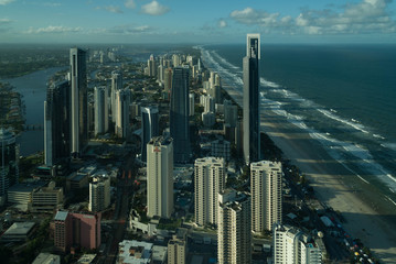 aerial view Surfers Paradise skyline