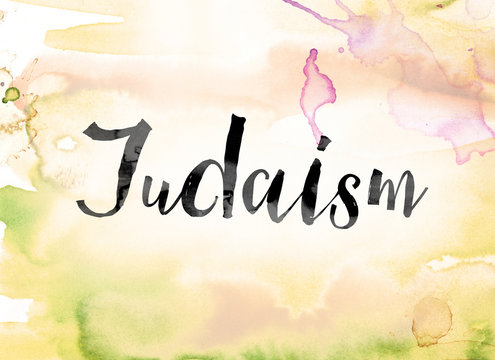 Judaism Colorful Watercolor and Ink Word Art