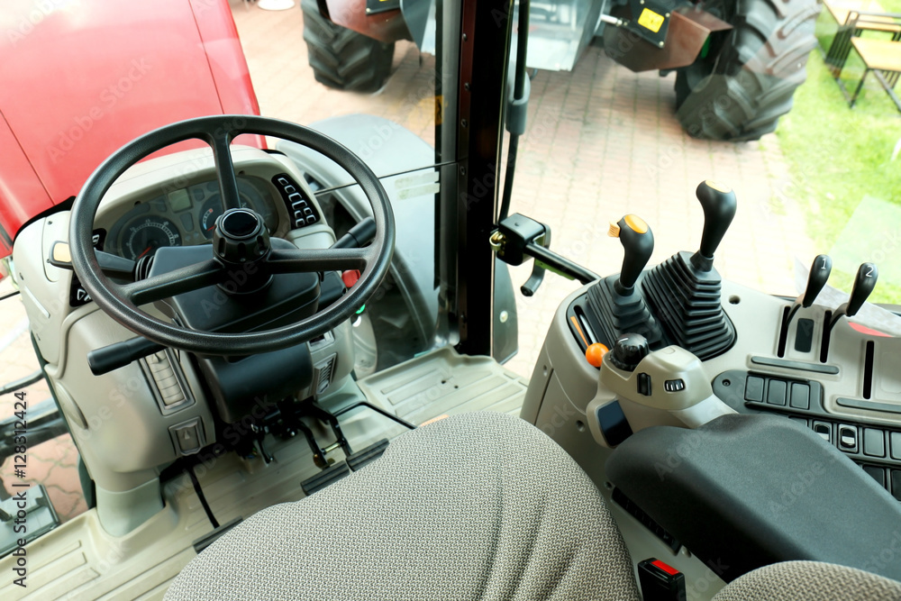 Wall mural modern tractor cabin interior