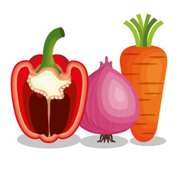 fresh vegetables healthy food vector illustration design