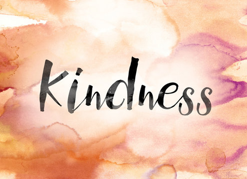 Kindness Colorful Watercolor and Ink Word Art