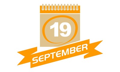 19 September Calendar with Ribbon