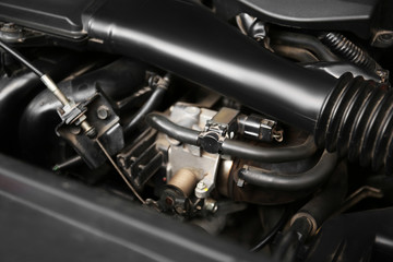 Close up of car engine