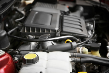 Close up of car engine