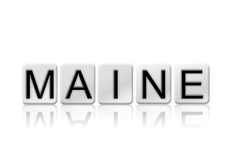 Maine Isolated Tiled Letters Concept and Theme
