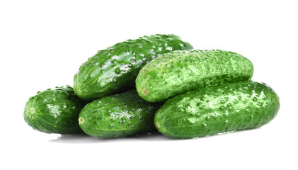 Fresh cucumbers isolated on white