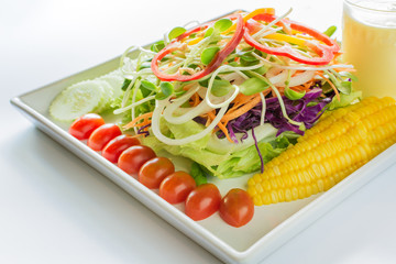 Fresh mixed vegetables salad. Selective focus