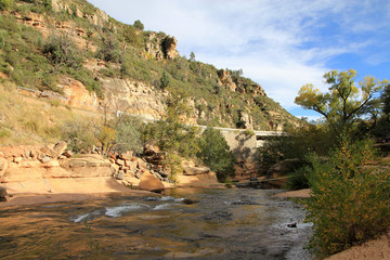 Swimming area in Slide rock park in USA