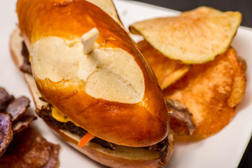 Steak Sandwich with Potato Chips
