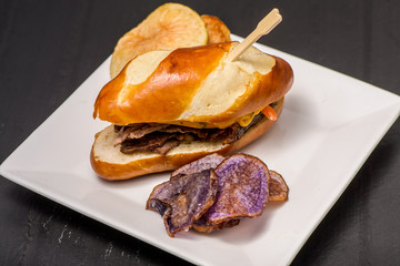 Steak Sandwich with Potato Chips