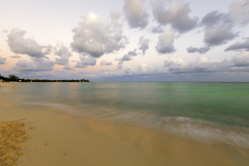 Sunset on a beautiful Caribbean beach.