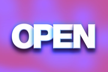 Open Concept Colorful Word Art