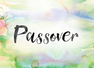 Passover Colorful Watercolor and Ink Word Art
