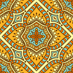Ethnic floral seamless pattern
