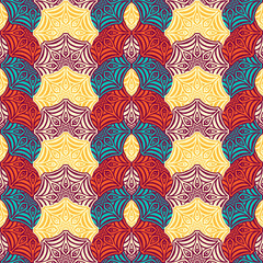 Ethnic floral seamless pattern