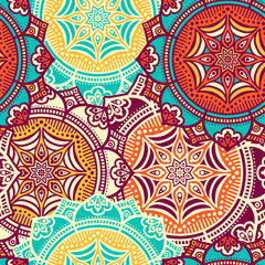 Ethnic floral seamless pattern