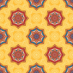 Ethnic floral seamless pattern