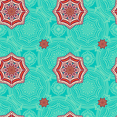 Ethnic floral seamless pattern