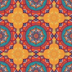 Ethnic floral seamless pattern