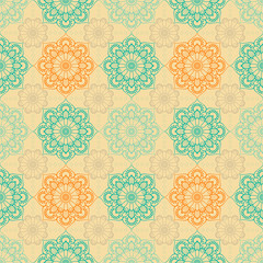 Ethnic floral seamless pattern