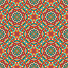 Ethnic floral seamless pattern
