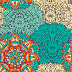 Ethnic floral seamless pattern