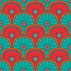 Ethnic floral seamless pattern