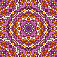 Ethnic floral seamless pattern